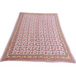 Double Bed Jaipuri Quilt / Razai Hand Block Printing Floral Design Size 90*108